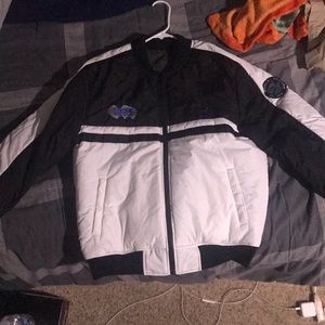 Staple brand reversible bomber